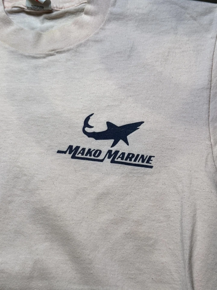 Винтажная мужская футболка Mako Marine Disney World средний размер розовая 1989 Christmas Boat - Изображение 4 из 4