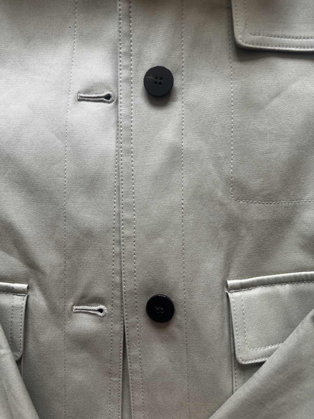 Theory Contemporary Utility Trench Cotton Chino Jacket Beige Size M image 4