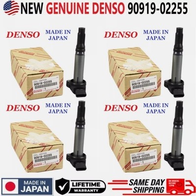 4X GENUINE DENSO Ignition Coil 90919-02255 For 2005-2024 Toyota & Lexus I4 V6 V8