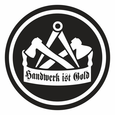 Sticker Weatherproof Carpenter Craft is Gold Company Wood Company Guild Coat of Arms