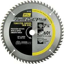IVY Classic 36108 Swift Cut Plus Carbide Thin Kerf Saw Blade, 60T x 7-1/4"