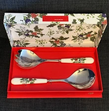 Portmeirion Christmas "The Holly and the Ivy" Salad Server Set Fork & Spoon Box