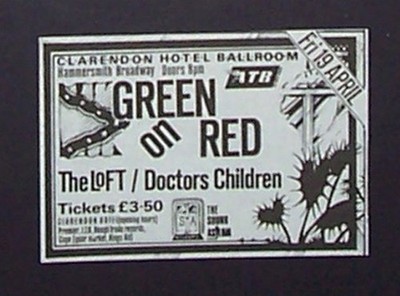 Green On Red Gas Food Lodging Era 1985 Mini Poster Type Concert Ad, Promo Advert