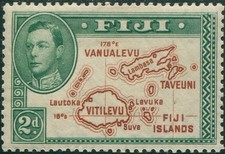 Fiji 1938 SG253 2d Islands without 180 KGVI P13&frac12; MH