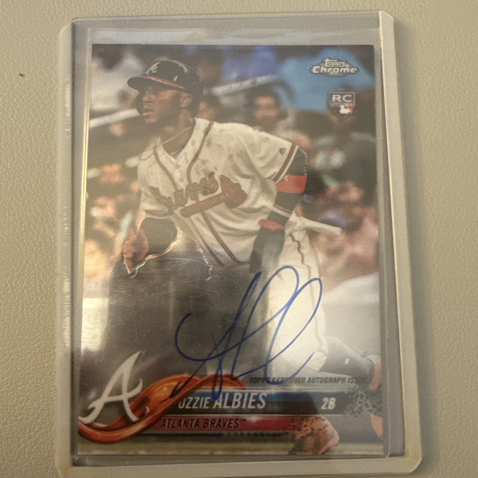 2018 Topps Chrome Ozzie Albies Rookie Auto RC Rookie #RA-OA Braves