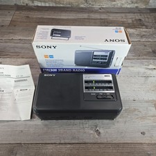Sony ICF-38 Portable AM/FM Radio Tested Works AC/Battery Operation NM W/Box