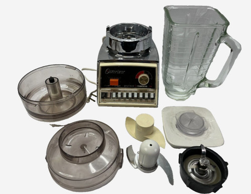 Vintage OSTER Osterizer Dual Range Pulse Matic 16 Speed Blender w/ Food Chopper