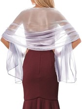 Women Shawls and Wraps Sheer Shawl for Evening Dresses K-light Silver