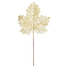 Weihnachten Glitzer Ahornblatt Spray Dekoration 45 cm x 22 cm Gold x 1