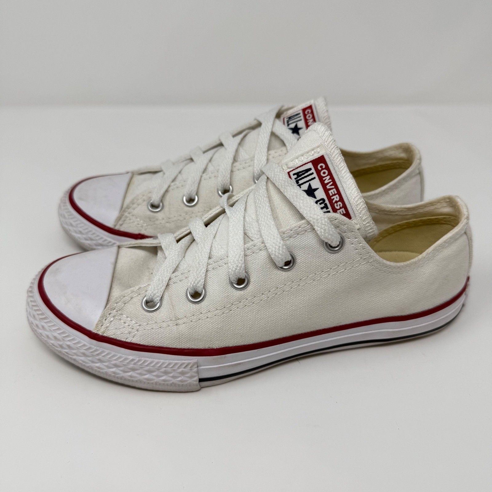 Kids White Converse Chuck Taylor All Star Low Top Sneakers Shoes Size thumbnail 3