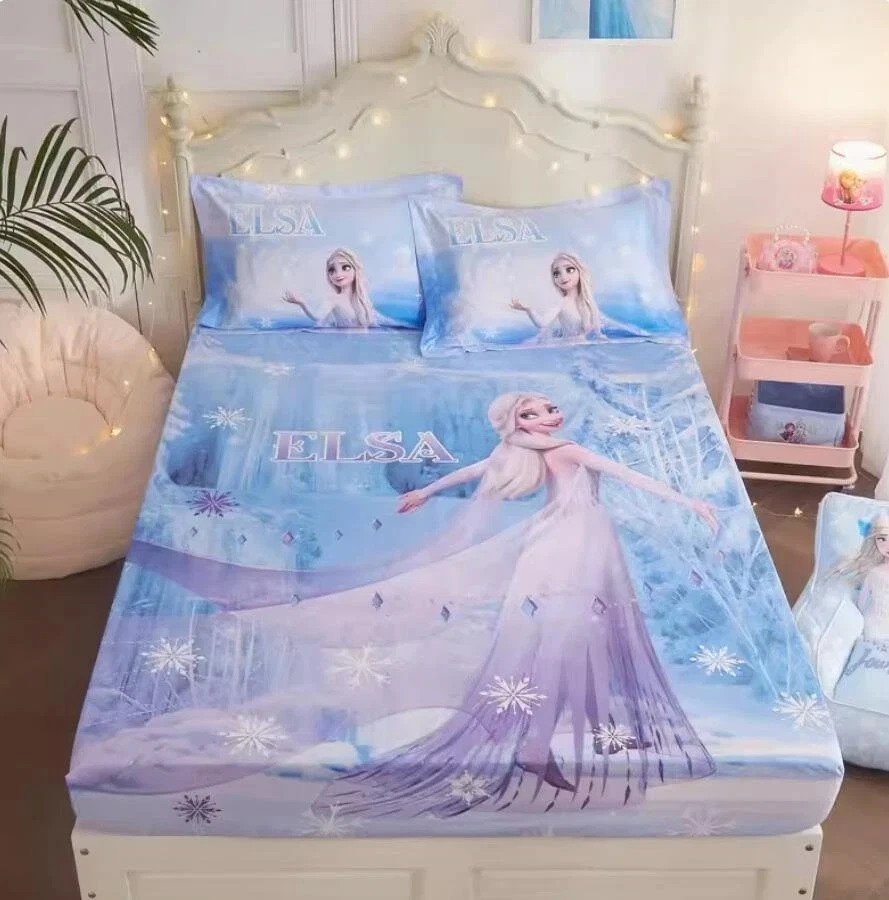 24. Frozen Elsa Fitted Sheet Set Personalised Bed Girls Bedroom Decor Flat Sheet - image 1 of 1