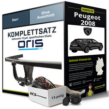 Für PEUGEOT 2008 I CU Anhängerkupplung starr +eSatz 13pol 03.2013-07.2019 NEU