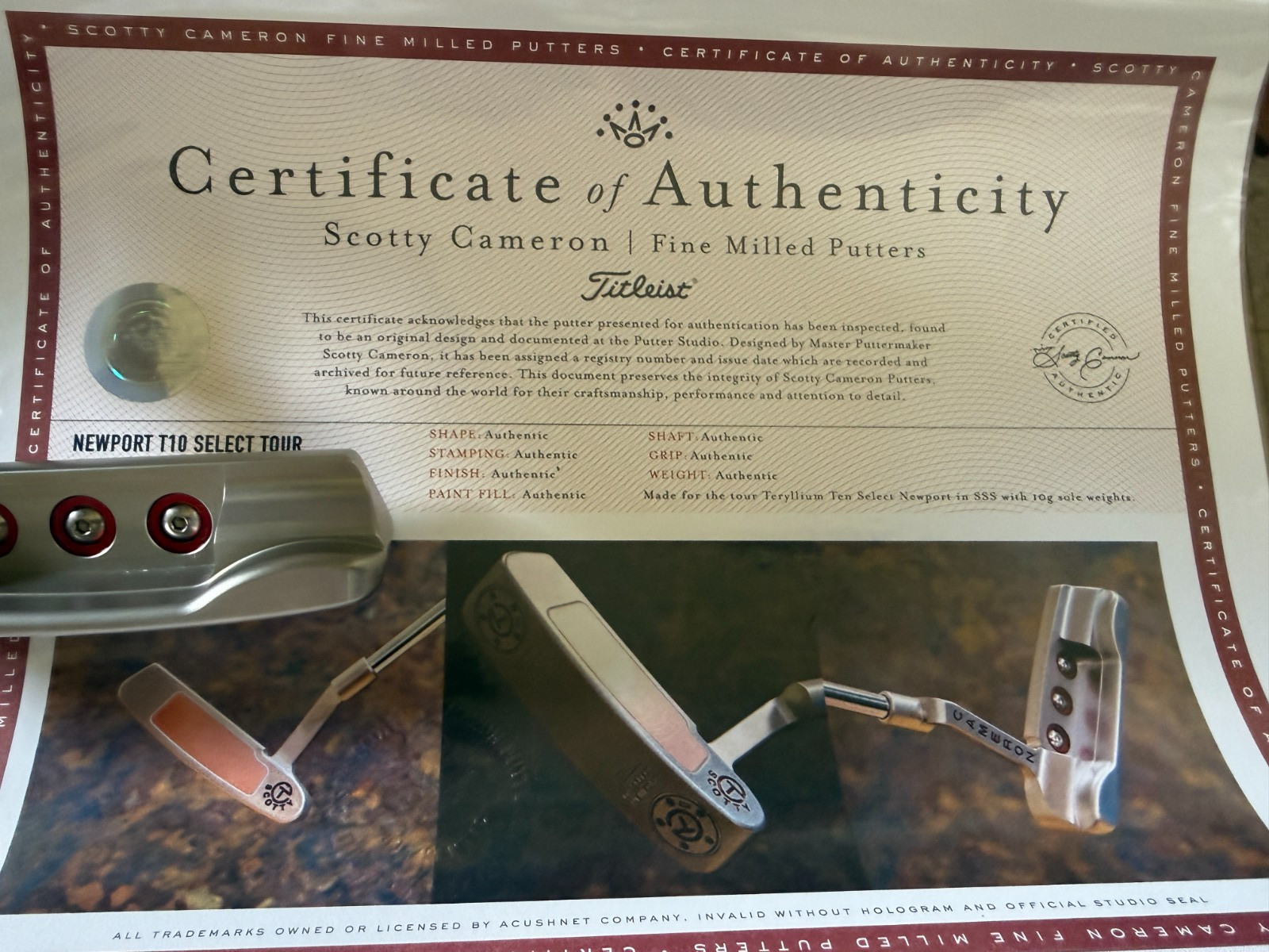 A011852, the certificate in an eBay listing's photos