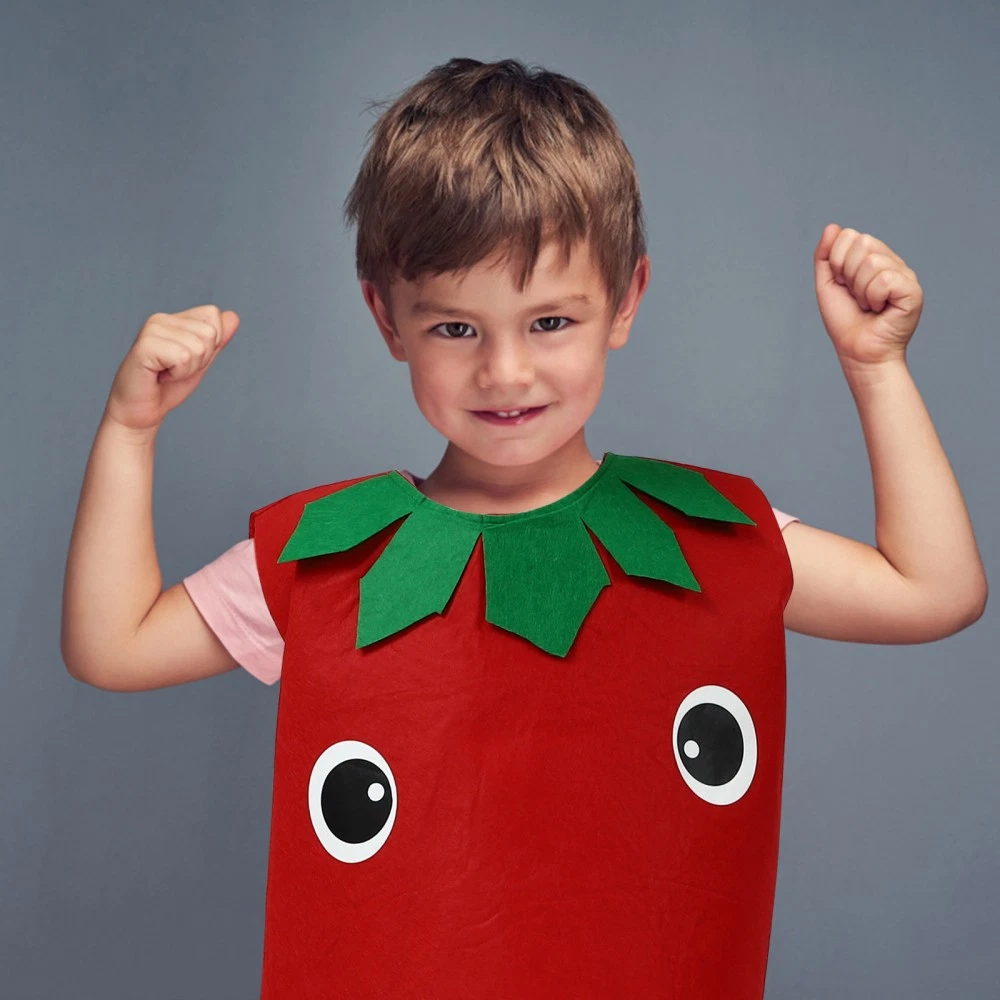 VETEMENTS Abbigliamento Pomodoro Studente Bambini Frutta Verdura Costume Kit Vestire Accessori