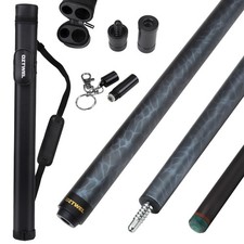 58in Low Deflection Full Carbon Fiber Pool Cue 12.4mm Pigskin Tip Anti-Shock US