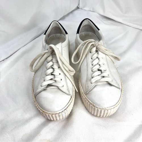 M. GEMI The Palestra Due Women’s White Sneaker Size 37.5/ 7.5 Made in Italy - Afbeelding 2 van 8