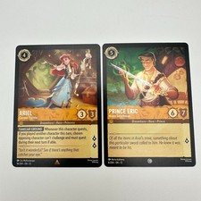 Disney Lorcana Ariel Curious Traveler 18/204 Prince Eric 8/204 2-Card Lot Set 12