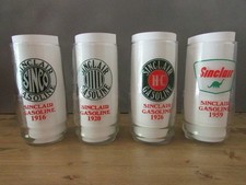 Set of 4 Vintage Sinclair Gasoline THROUGH THE YEARS  Glass Tumblers 1916 - 1959