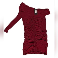 Fashion Nova Evening Dinner Midi Dress Women's 1X Wine