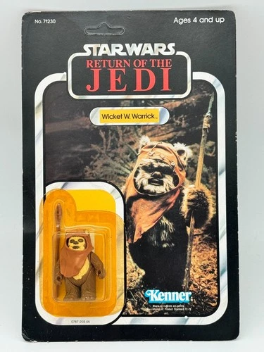 VINTAGE STAR WARS ROTJ 77 BACK WICKET W WARRICK MOC SHIPS WITH STAR CASE