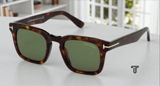 TOM FORD Dax FT0751 52N Dark Havana Green 50 mm Men's Sunglasses