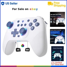 Wireless Switch Controller RGB LED Light Dual Vibration Gyro PC OLED Lite