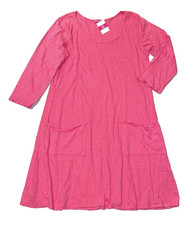 FRESH PRODUCE Small Papaya Pink $69 Dalia Jersey Cotton Pockets 3/4 Dress NWT S