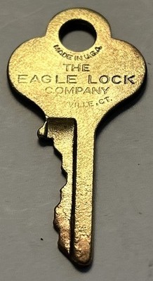 Vintage PTA9 EAGLE LOCK CO Terryville Conn Key Appx 2'' Replacement Lock Security