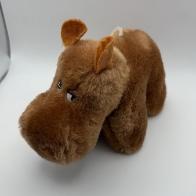 Vintage Mighty Star Cuddly Puffs Brown Hippo