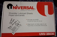 Universal Brand 36 Shredder Lubricant Sheets