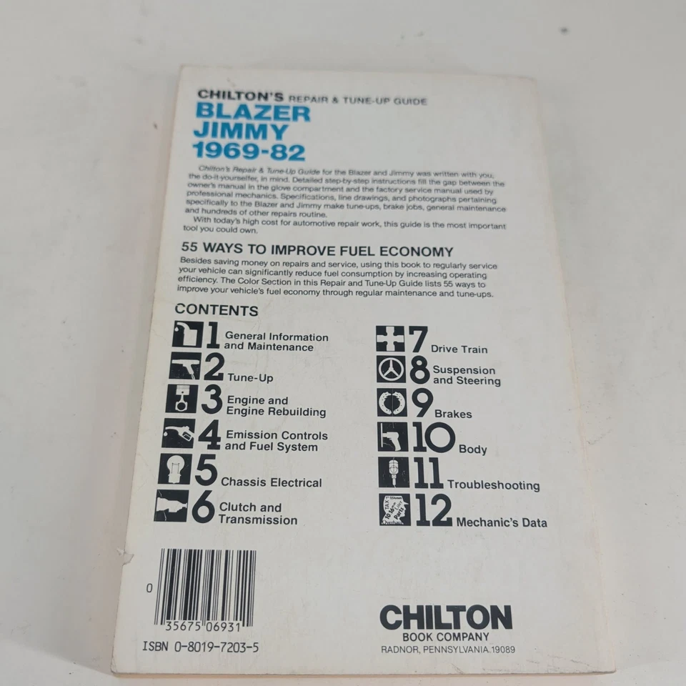 1969-82 Chevrolet Blazer GMC Jimmy Chilton's Repair & Tune-Up Guide P. No. 6931 - Image 4 of 4