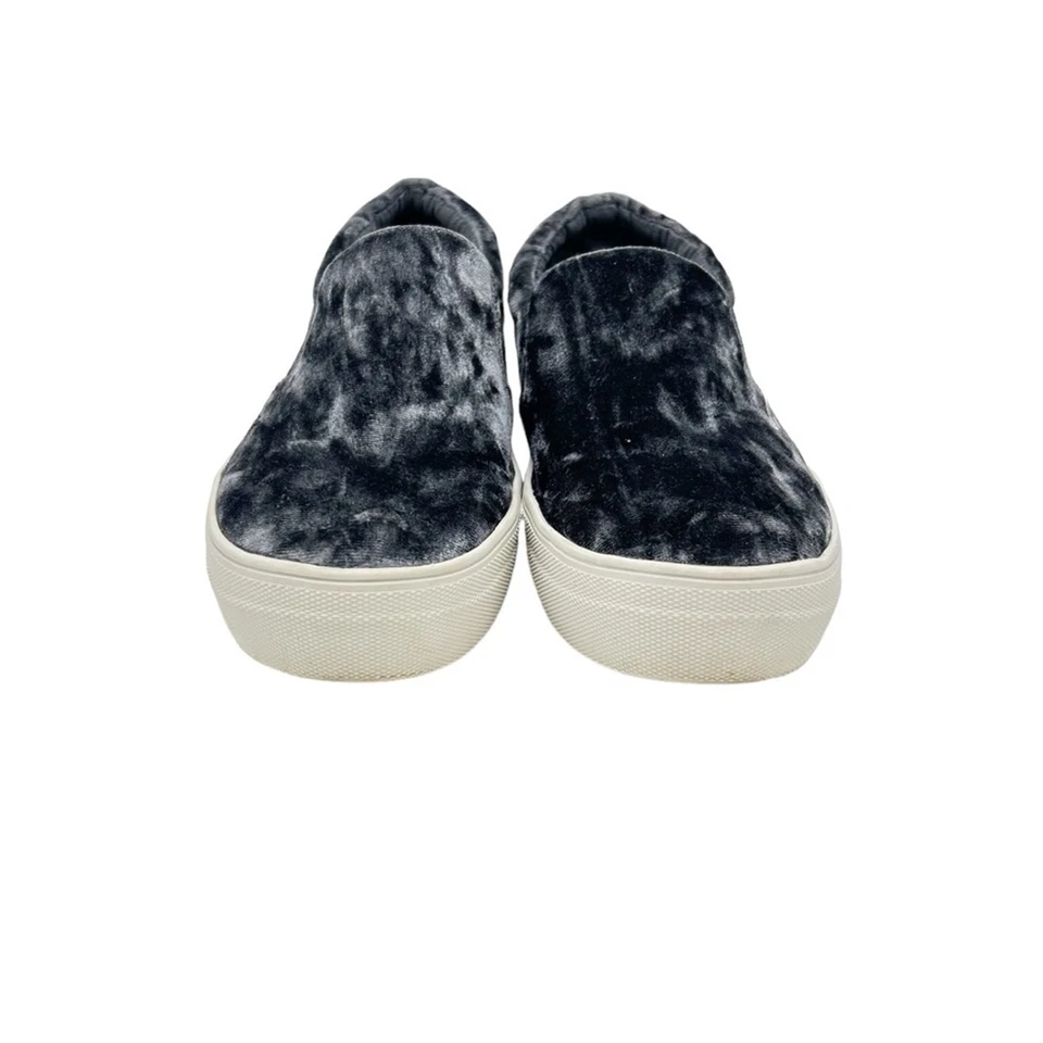 Tênis Steve Madden Gema Feminino Tamanho 8.5 Cinza Esmagado Veludo Slip On Confortável Chique - Imagem 2 de 4