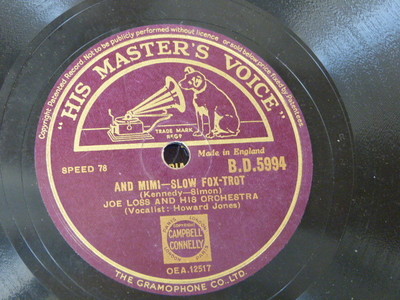 78rpm JOE LOSS and mimi / turn over a new leaf