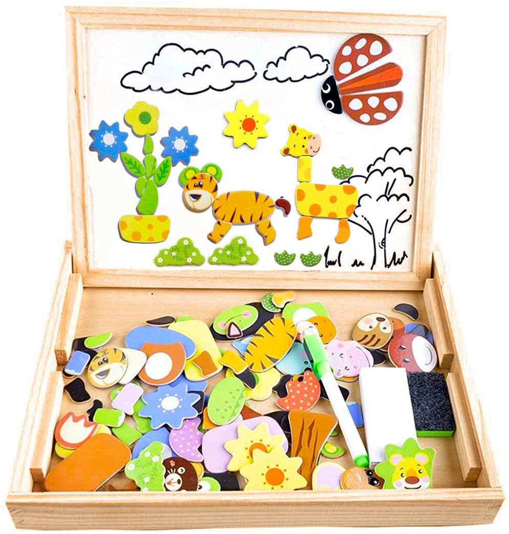 Puzzle en bois COOLJOY magnétique pour éviter les pièces perdues sous le lit