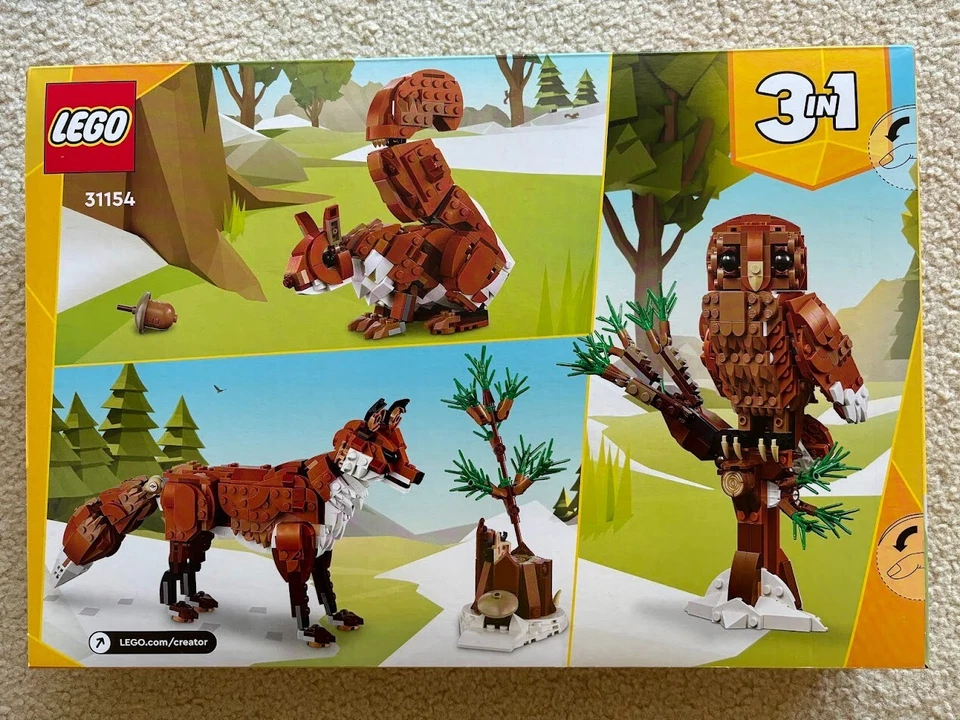 LEGO 31154 Creator 3in1 Forest Animals: Red Fox, Owl, Squirrel - NEW - Image 2 of 2