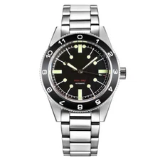 41mm Tandorio Black Dial  NH35A Automatic Mens Watch Sapphire Glass Luminous