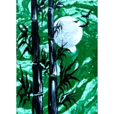 ACEO Original Trees Nature Landscape Sky Bird Acrylic Art Hand Painting NEW OOAK