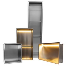 Thermopanel Stainless Steel Shower Niches with LED Lighting Option