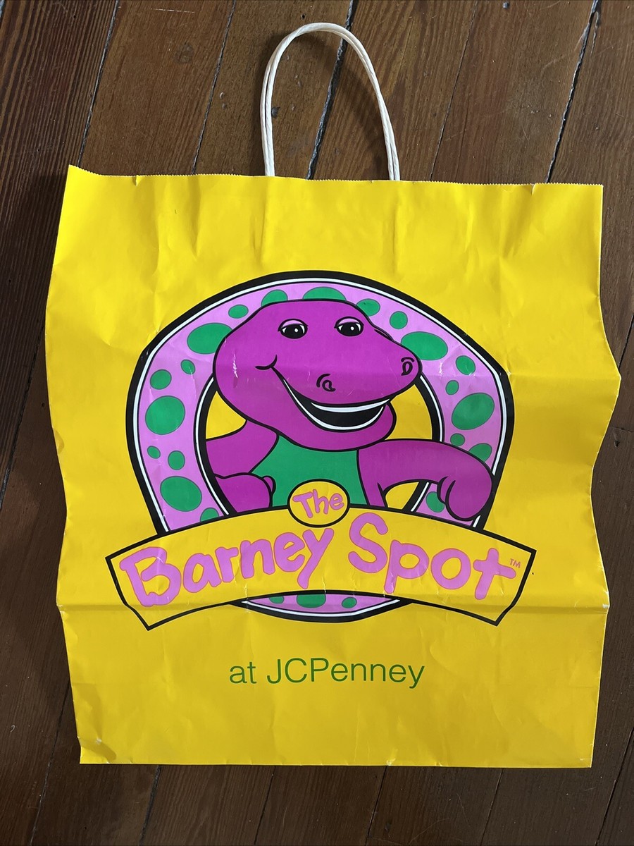 Vintage Barney Shopping Gift Bag 14” X 19” X 6” | eBay