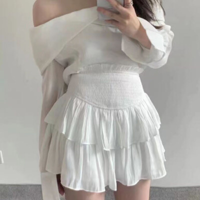 Japanese Mori Girls Sweet Mini Skirts Preppy School Cute High Waist Short Skirts