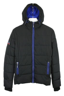 Superdry Sports Puffer Jacke Herren XS Kapuze Gesteppt Gepolstert