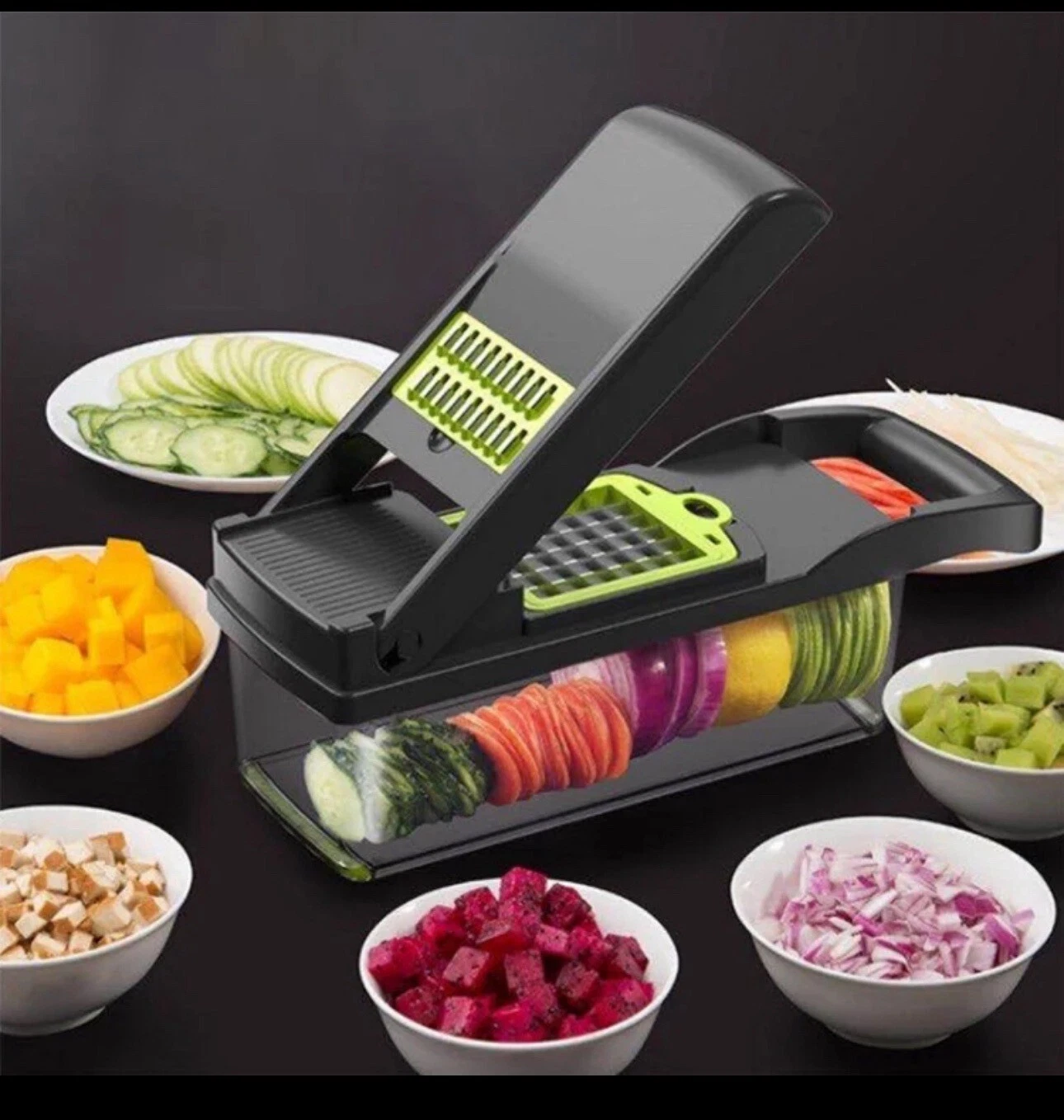 Stainless Steel Food Onion Veggie Dicer Slicer Home Kitchen Fruit Chopper Cutter