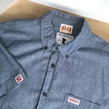 Surly Brewing Co Red Kap Mens Beer Button Up  Shirt Size XL Blue Chambre