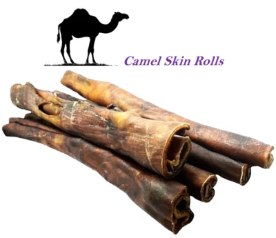 STEP INTO PETS WORLD Camel Skin Roll Natural Dog Chew Treat Long Lasting Air Dried Similar to Beef