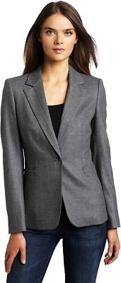 TED BAKER grey flannel smart suit jacket formal dress blazer work interview 2 10