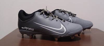 Size 8 Woman Nike Hyperdiamond 4 Pro Metal Softball Cleats Grey CZ5920-001