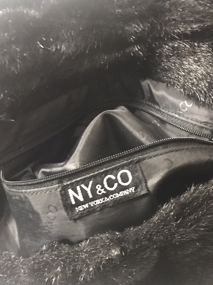 Sac à Main Fausse Fourrure Noir New York And Company – Bandoulière Ajustable, Occasion