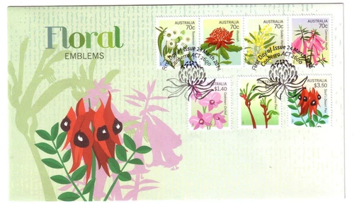 2014 FDC Australia. State Floral Emblems. FV=$9.80 "Waratah" Pict.FDI "CANBERRA"
