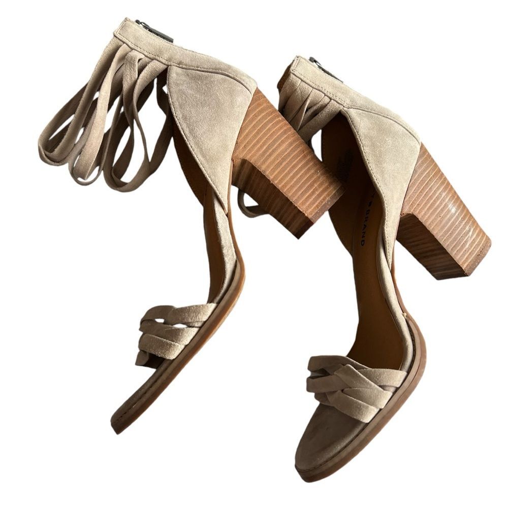 APL Sandali donna tacco Lakisha marca fortunata 10 euro 42 pelle scamosciata cinturino beige