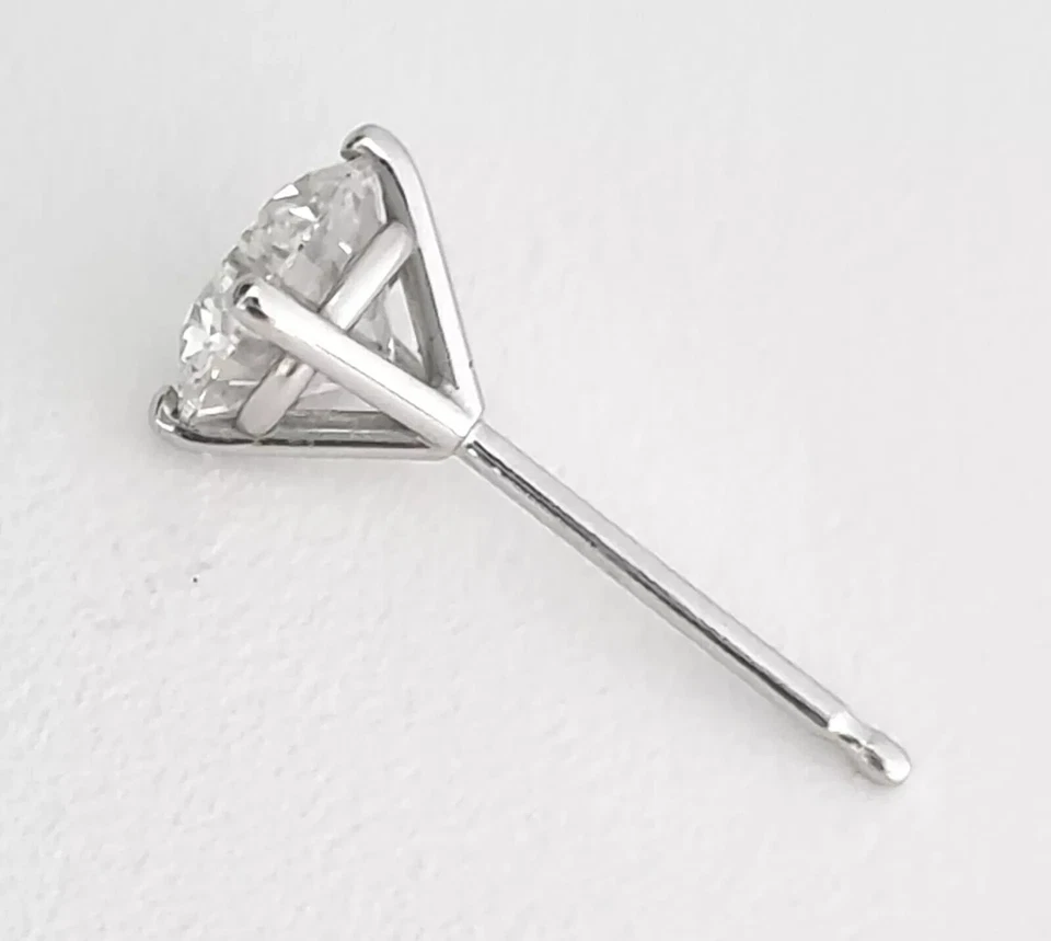 2.02 Ct Round Lab Grown E VVS2 Diamond Earrings 14K White Gold IGI Certified - Image 4 of 4